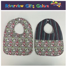 Reversible Bib - Christmas Dogs / Grey
